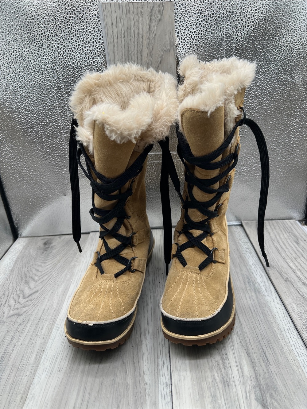 Sorel Tivoli High II Waterproof Faux Fur Lined Boot in Curry Tan Suede size  6.5